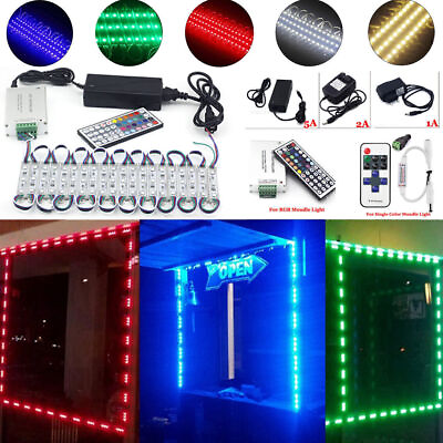 #ad USA LED Window Store Front Lights Module 10 80ft Strips amp; Power Supply amp; Remote