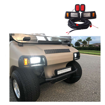 #ad Club Car DS LED Light Kit Adjustable Headlights Tail Lights 93 Gamp;E Golf Cart