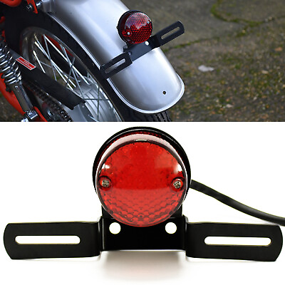 #ad Motorcycle Red Lens LED Tail Light For Harley Chopper Custom Bobber mt 07 mt09