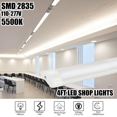 #ad 10 Pack 4ft 44 Watt Led Tube Lights for Garage Shop Office Market Basement