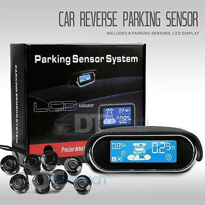 #ad 8 Parking Sensors LCD Car Auto Backup Reverse Rear Radar System Alert Alarm Kit