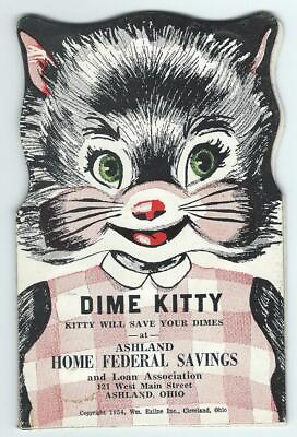 #ad 1954 Vintage Home Federal Savings amp; Loan Ashland Ohio Dime Holder Diime Kitty