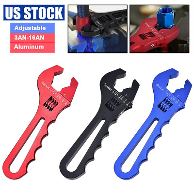 #ad Adjustable Wrench 3AN 16AN Aluminum Spanner Tool For Hose End Fitting Hose Line