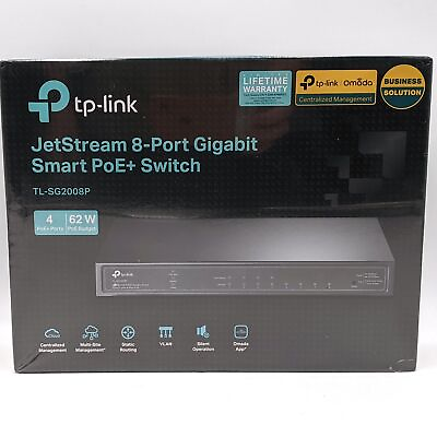 #ad TP Link JetStream 8 Port Gigabit Smart PoE Switch TL SG2008P
