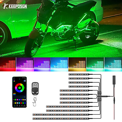 #ad 12pcs RGB Underglow LED Light Strips APPRF Control For HONDA GROM 125 MSX125