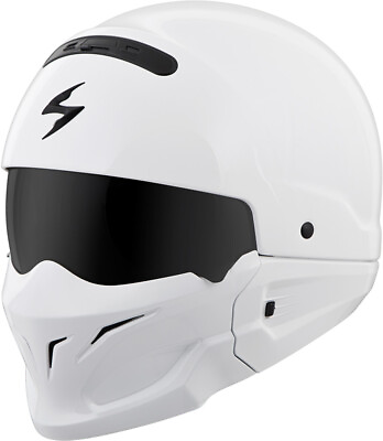#ad Open Box Scorpion Covert Convertible Motorcycle Helmet White Size Medium
