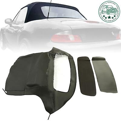 #ad For BMW Z3 1996 2002 Convertible Soft Top w Plastic Window Black For BM 33902