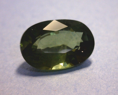 #ad 2.87 CT CERTIFIED OVAL NATURAL GREEN SAPPHIRE HEATED THAILAND
