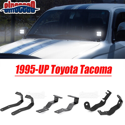Upper Hood Ditch Cube LED Light Pods Mount Bracets For 1995 2022 Toyota Tacoma