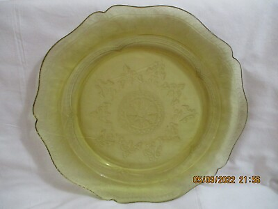 #ad #ad Vintage Patrician Spoke Federal amber 11quot; depression glass plate