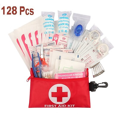 128 Pcs First Aid Kit Medical Emergency Trauma Military Survival Travel Portable