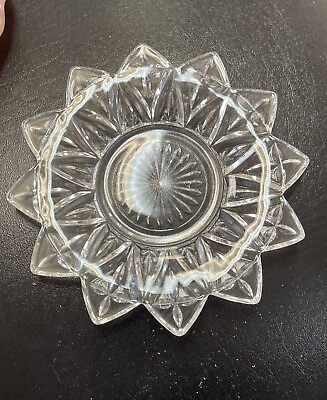 #ad 1960 Clear Federal Glass Starburst Bread Plate. Fast Shipping ✅🔥