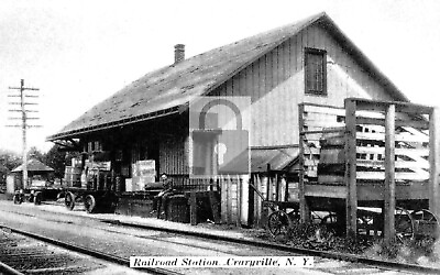 #ad Railroad Train Station Depot Craryville New York NY Reprint Postcard