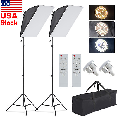 #ad #ad 2Pack Softbox Light Kit Photo Studio Photography Continuous Lighting Stand Set