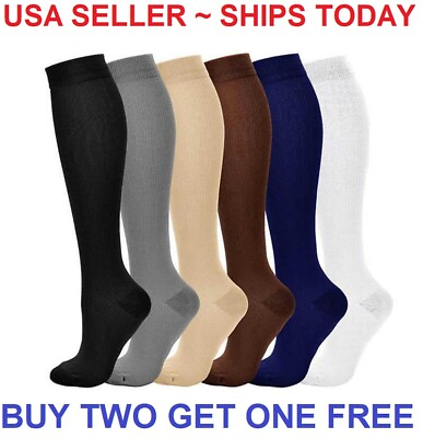 #ad Compression Socks Stockings Womens Mens Knee High Medical 20 30 mmHG S M X XL