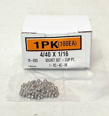 #ad New 4 40 x 1 16quot; Cup Point Set Screws Stainless Steel 100ea