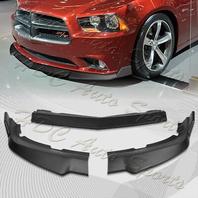 #ad For 2011 2014 Dodge Charger STP Style Black Front Bumper Body Kit Spoiler Lip