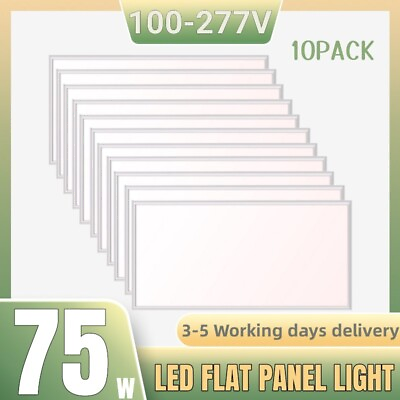 #ad 2x4 LED Flat Ceiling Panel 5000k Daylight White 75 Watt Edge Lit Troffer Light