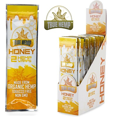 #ad TRUE H. Natural Organic Herbal Wraps Honey Full Box 25 Pouches 2 per Pack