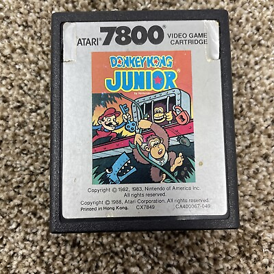 #ad Donkey Kong Junior Jr Atari 7800 Video Game Cartridge By Nintendo Tested