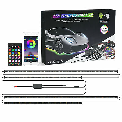 #ad Car under body led light kit RGB LED Strip Wireless APP Remote Underglow Lamp