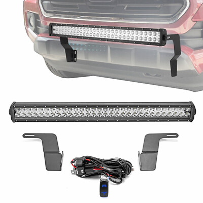 #ad For 2016 UP Toyota Tacoma Hidden Bumper 32 inch LED Light Bar Bracket Wiring Kit