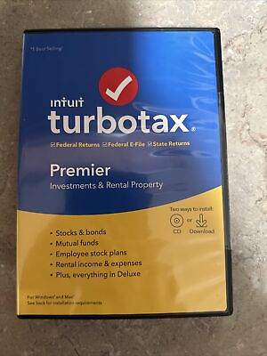 NEW SEALED Turbotax Premier Federal State 2019 for Mac Windows CD