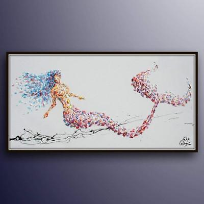 #ad Mermaid painting 55quot; legendary aquatic creature female women body Thick layers