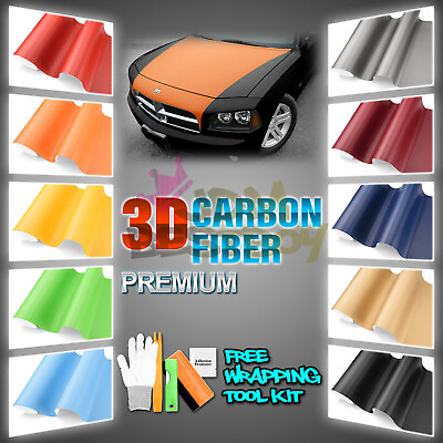 #ad *12quot;x60quot; 3D【Carbon Fiber Vinyl】Vinyl Wrap Textured Sticker Decal For Car Laptop