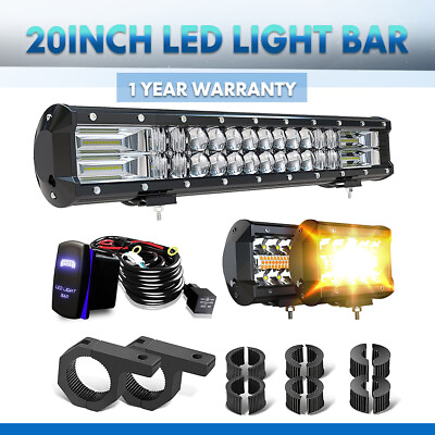 #ad 20 Inch Led Light Bar Combo LED Offroad Work Light Bar LED Pods For 4WD ATV