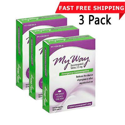 #ad 3x My Way Emergency Contraceptive Pill Compare to Plan B One Step Expire 03 2025