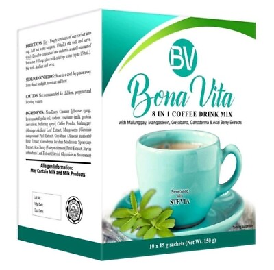 #ad Bona Vita 8 in 1 Coffee Drink 1 Box 10 Sachets x 15g