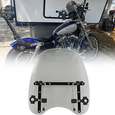 #ad 18quot;x16quot; Windshield 7 8quot; 1quot; Handlebar For Harley Sportster Iron XL 1200 883 1200C