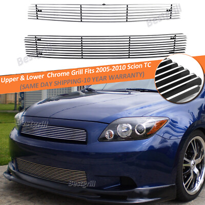 #ad Main Upper Lower Bumper Grille Fits Scion TC 2005 2010 Polished Solid Aluminum