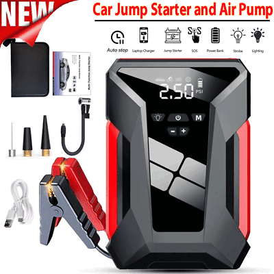 #ad Jump Starter with Air Compressor 39800mah Car Jump Starter 150 PSI Tire Inflator