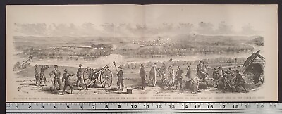 1885 Civil War Print Federal and Confederate Troops Potomac Edwards#x27;s Ferry