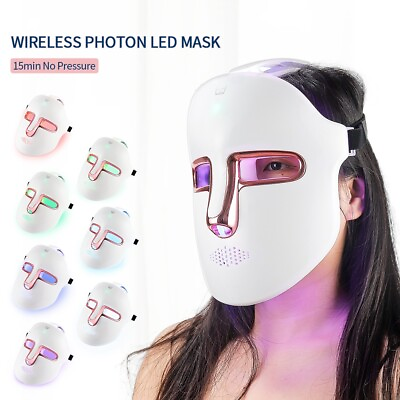 #ad 7 Colors Photon LED Light Therapy Face Mask Skin Rejuvenation Beauty Mask USB