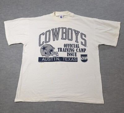#ad #ad Vintage Dallas Cowboys 1993 Training Camp Shirt Size XL AustinTX Yellowing NOS