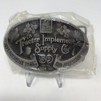 #ad VTG 1996 Tractor Implement Supply Belt Buckle #5887 59 Years NEW SEALED