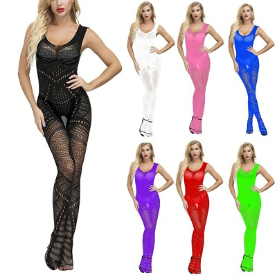 #ad Women Lace Babydoll Lingerie Nightwear Sleepwear Bodysuit Body Fishnet Stocking