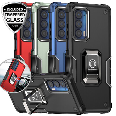 #ad For Motorola Edge 2021 Moto Edge 5G UW Ring Case Defender Cover Tempered Glass