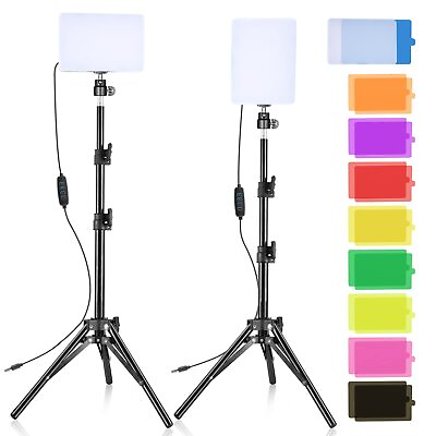 #ad 2 Pack LED Video Light Kit 6500K Dimmable USB Photography Lighting Kit Stream...