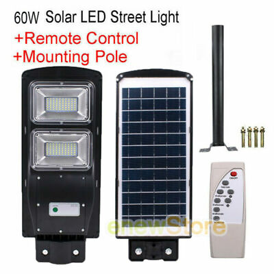 60W 160LED Solar Street Wall Light Motion Sensor Outdoor Garden LampMount Pole