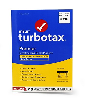 #ad TurboTax Premier 2022 PC Mac CD federal state 5 star standard product🔥🔥🔥🔥