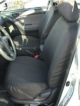 #ad 2005 2008 Toyota Corolla Exact Fit Seat Covers Front Back set Black Auto Cloth
