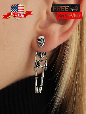 #ad Skeleton Skull Earrings For Women Party Fashion Halloween Gothic Jewelry Gift