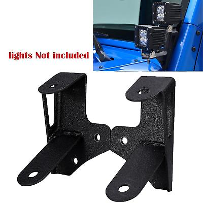 #ad A pillar Dual Deck Mount Bracket Fit 4pc LED Light Bar Pods for Jeep Wrangler JK