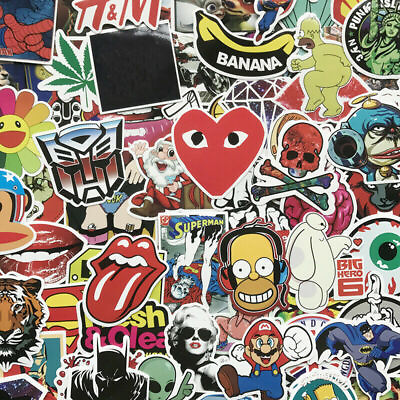 #ad 100 Pack Vinyl Skateboard Stickers Bomb Luggage Laptop Graffiti Decals Lot Cool