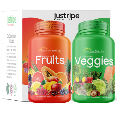 #ad Fruits amp; Veggies 180 caps Supplement with Custom Box by Just Ripe Nutrition