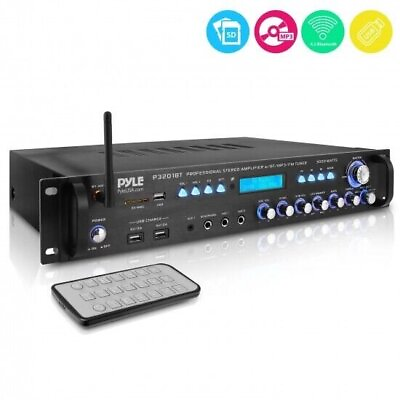 #ad Pyle Multi Channel Bluetooth Preamplifier Receiver Pro Audio 3000 Watt P3201BT